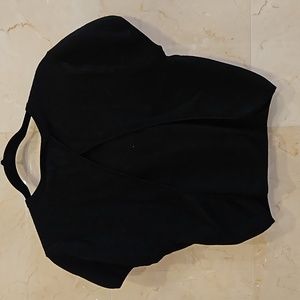 WOMEN'S SACHIN + BABI OPEN BACK BLACK WOOL PULLOVER SWEATER TOP SHIRT